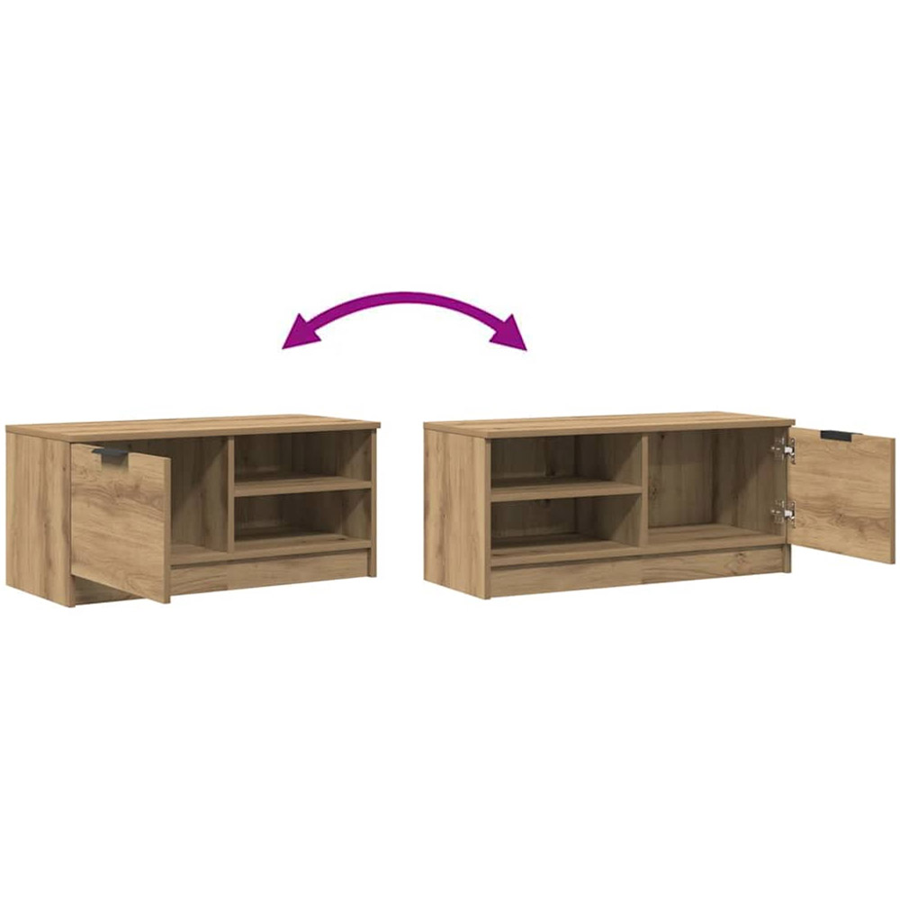vidaXL Single Door 2 Open Shelf Artisan Oak TV Cabinet Image 8