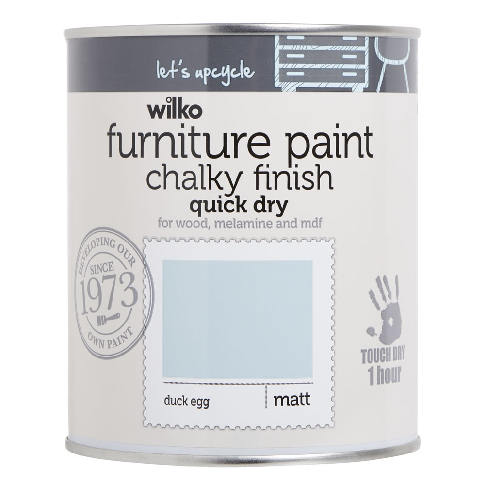 Wilko Chalky Finish Furniture Paint Duck Egg 750ml Image