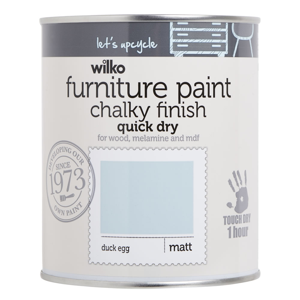 Wilko Chalky Finish Furniture Paint Duck Egg 750ml Wilko