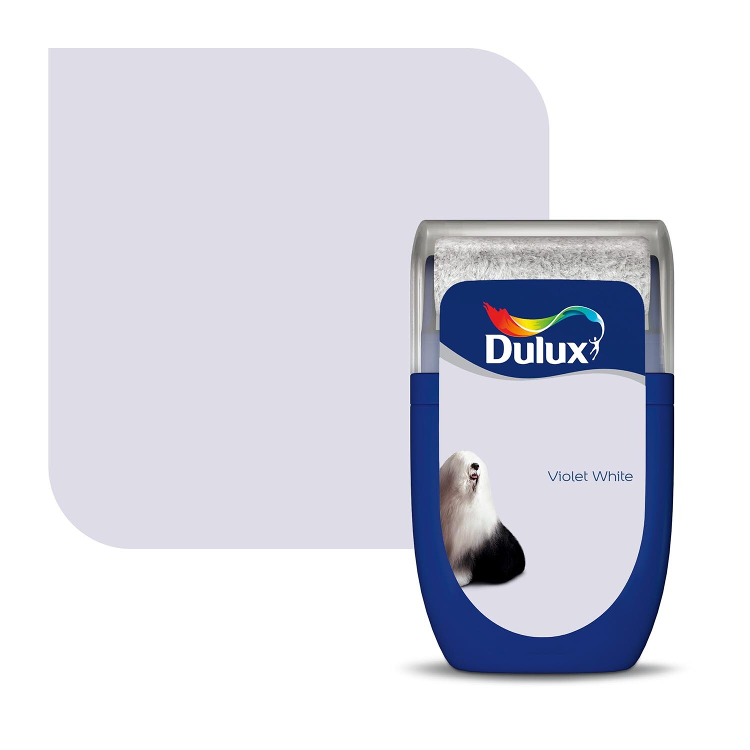 Dulux Walls & Ceilings Violet White Matt Emulsion Tester Paint 30ml Image 2