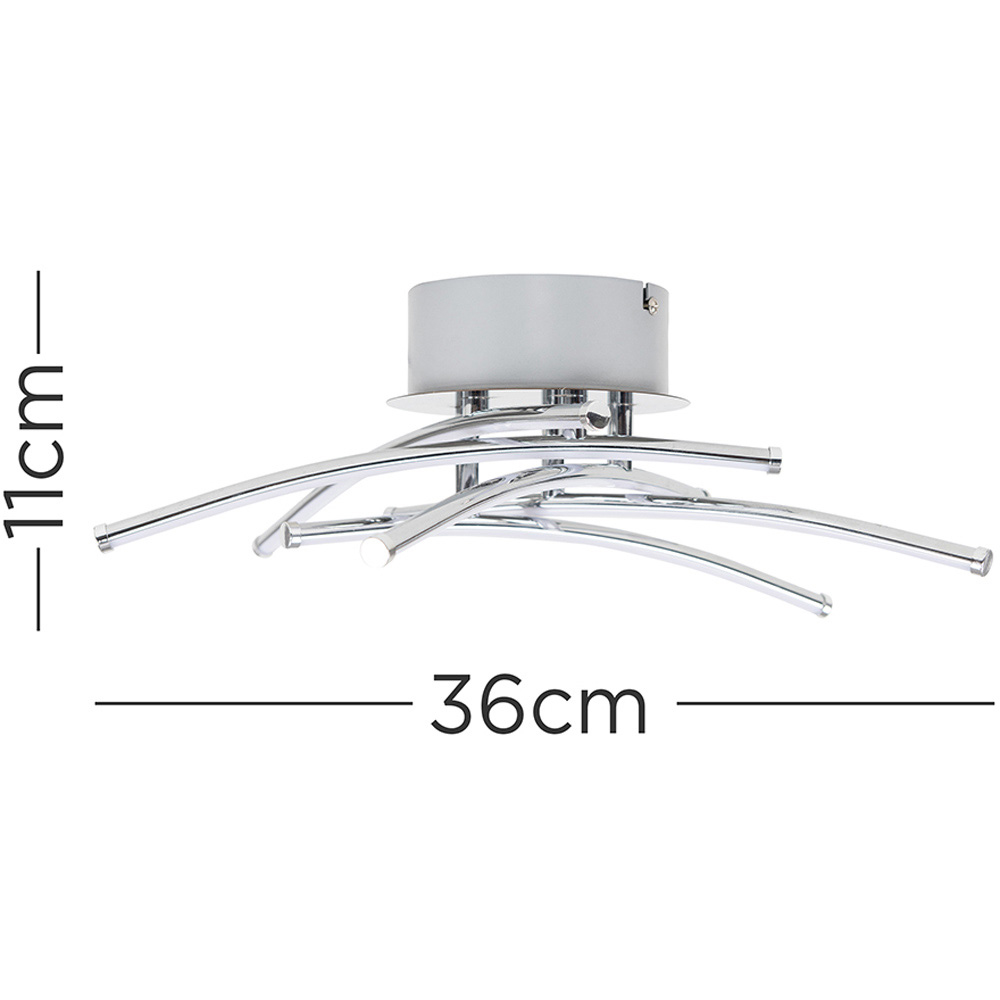 ValueLights Marais Chrome Flush 3 LED Ceiling Fitting Image 6