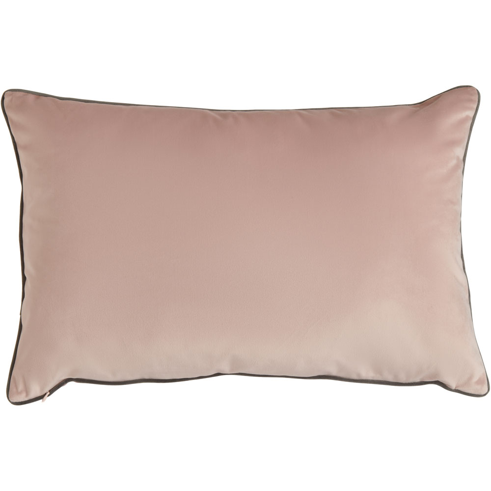 Wilko Pink Velour Cushion with Piping 60 x 40cm Image 2