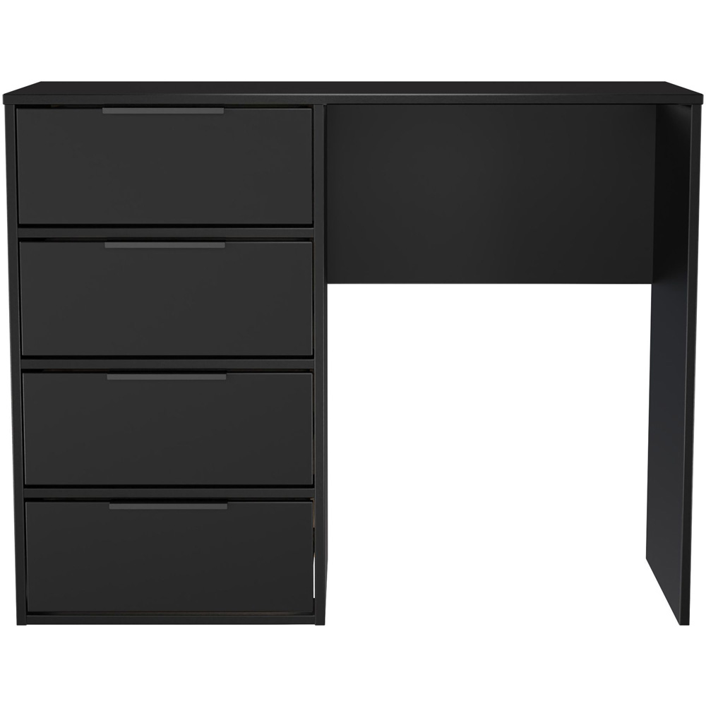 Crowndale Hong Kong 4 Drawer Matt Black Vanity Dressing Table Ready Assembled Image 2
