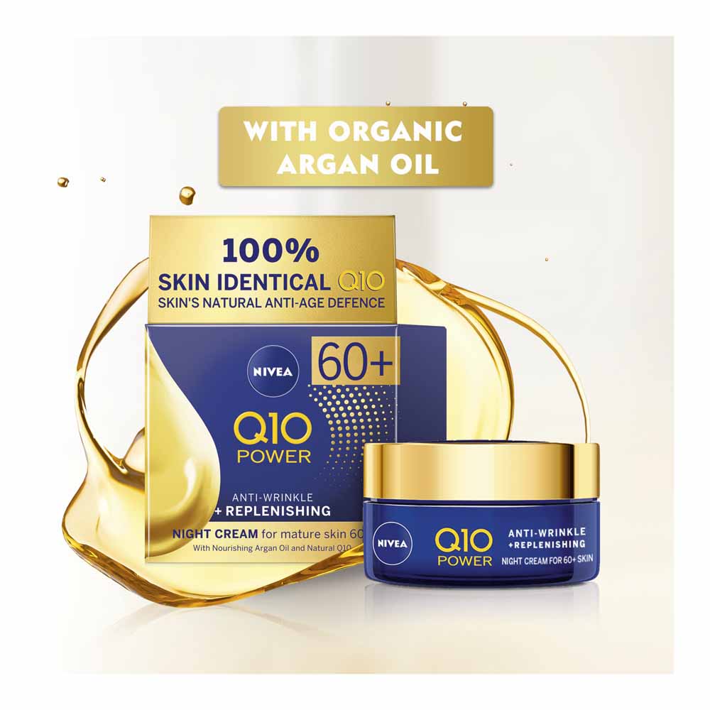 Nivea Q10 Power Anti-Wrinkle Night Cream for 60+ Mature Skin 50ml Image 2