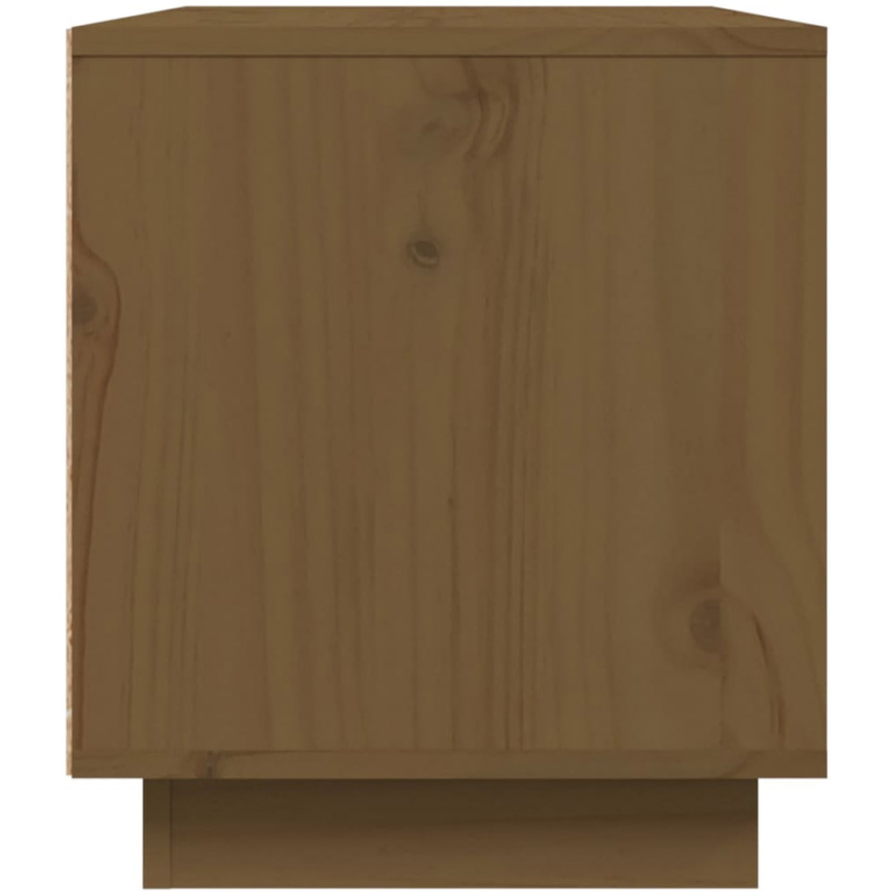 vidaXL 2 Open Shelf Honey Brown Solid Wood Pine TV Cabinet Image 6