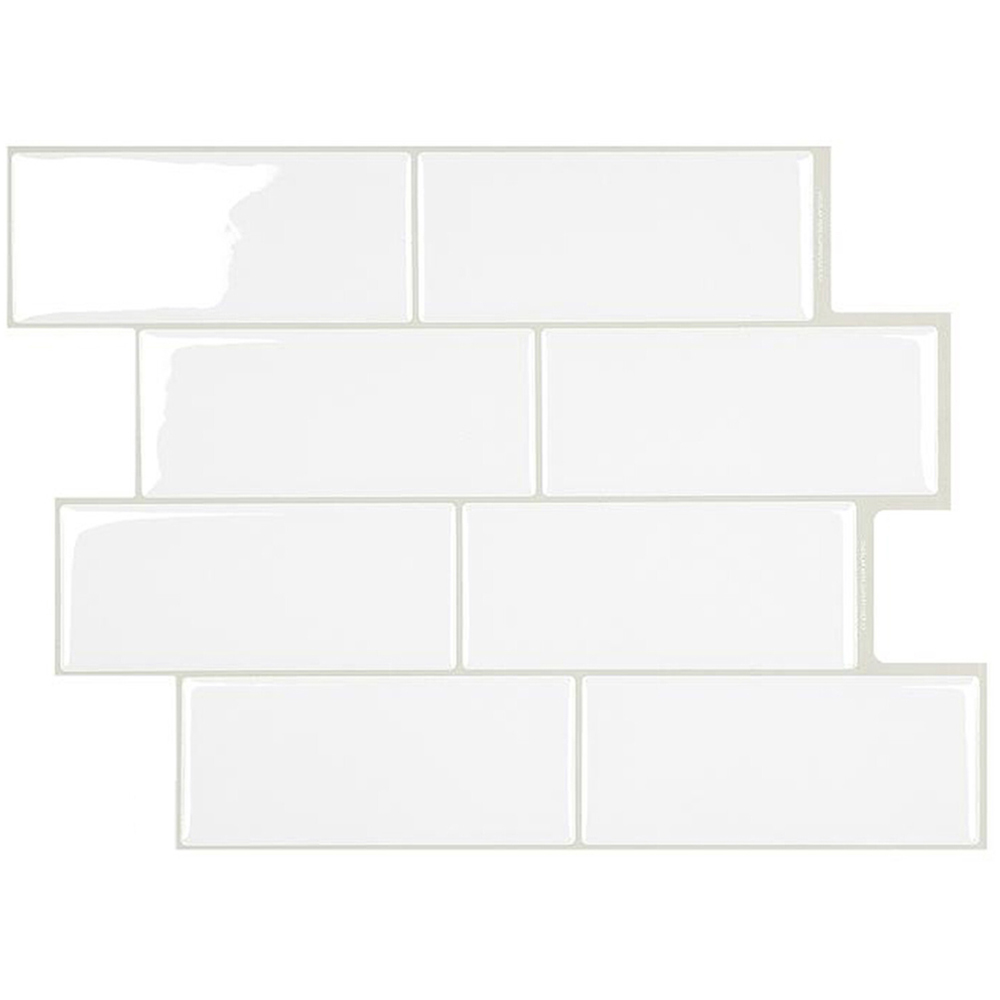 Peel and Stick Bricks Wall Tile Set White Image 1