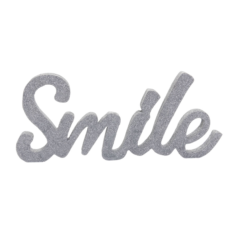 Wilko Smile Glitter Word Block Image
