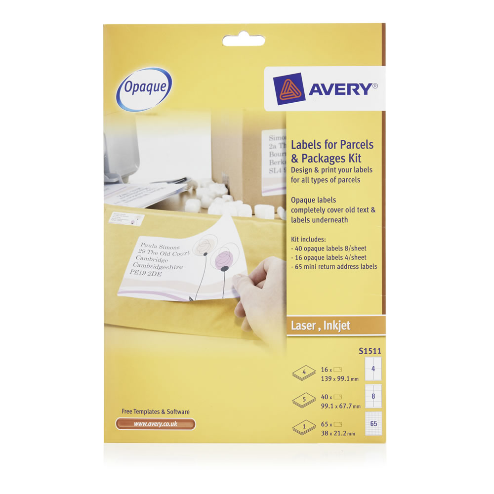 Avery Printable Mailing Labels For Parcels and    Packages Assorted Sizes Image