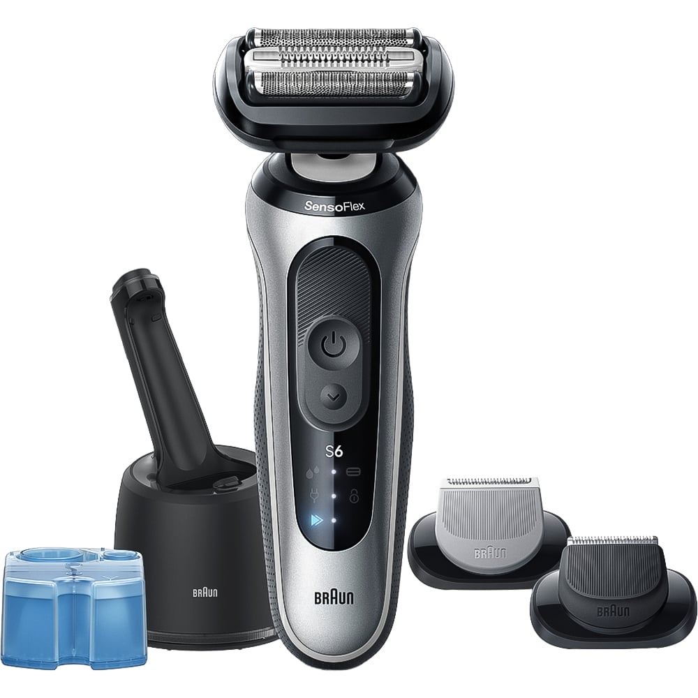 Braun Series 6 62-S7650CC Silver Electric Shaver with SmartCare Centre and 2 Attachments Image 2