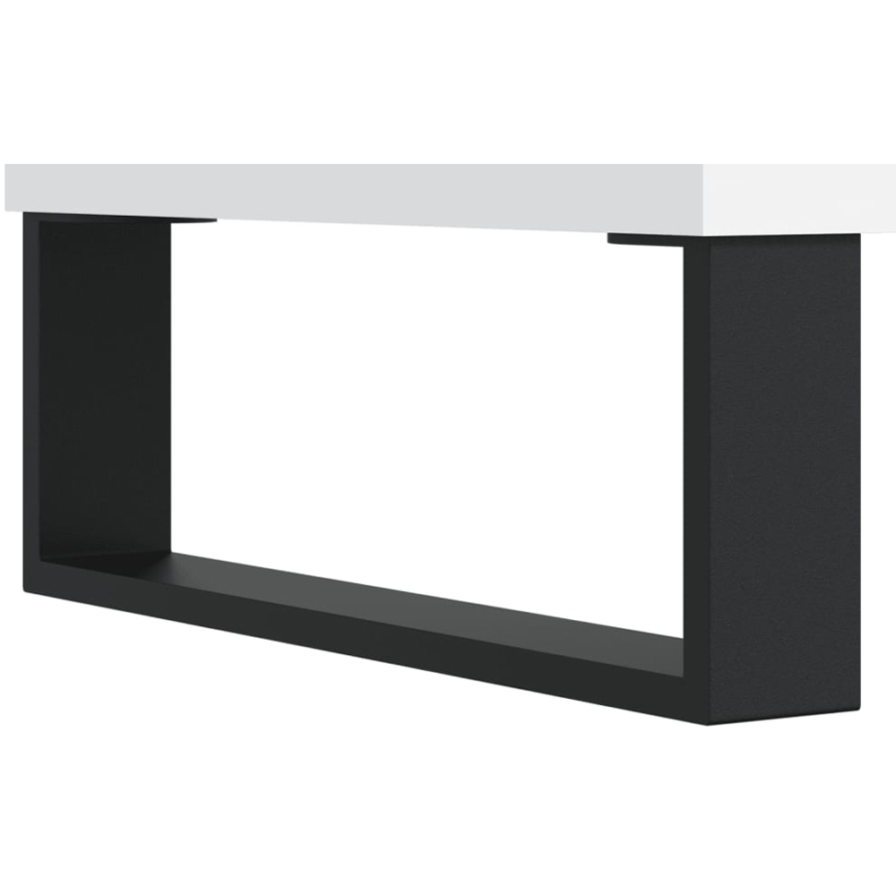 vidaXL 2 Shelf White Wide Record Cabinet Image 7