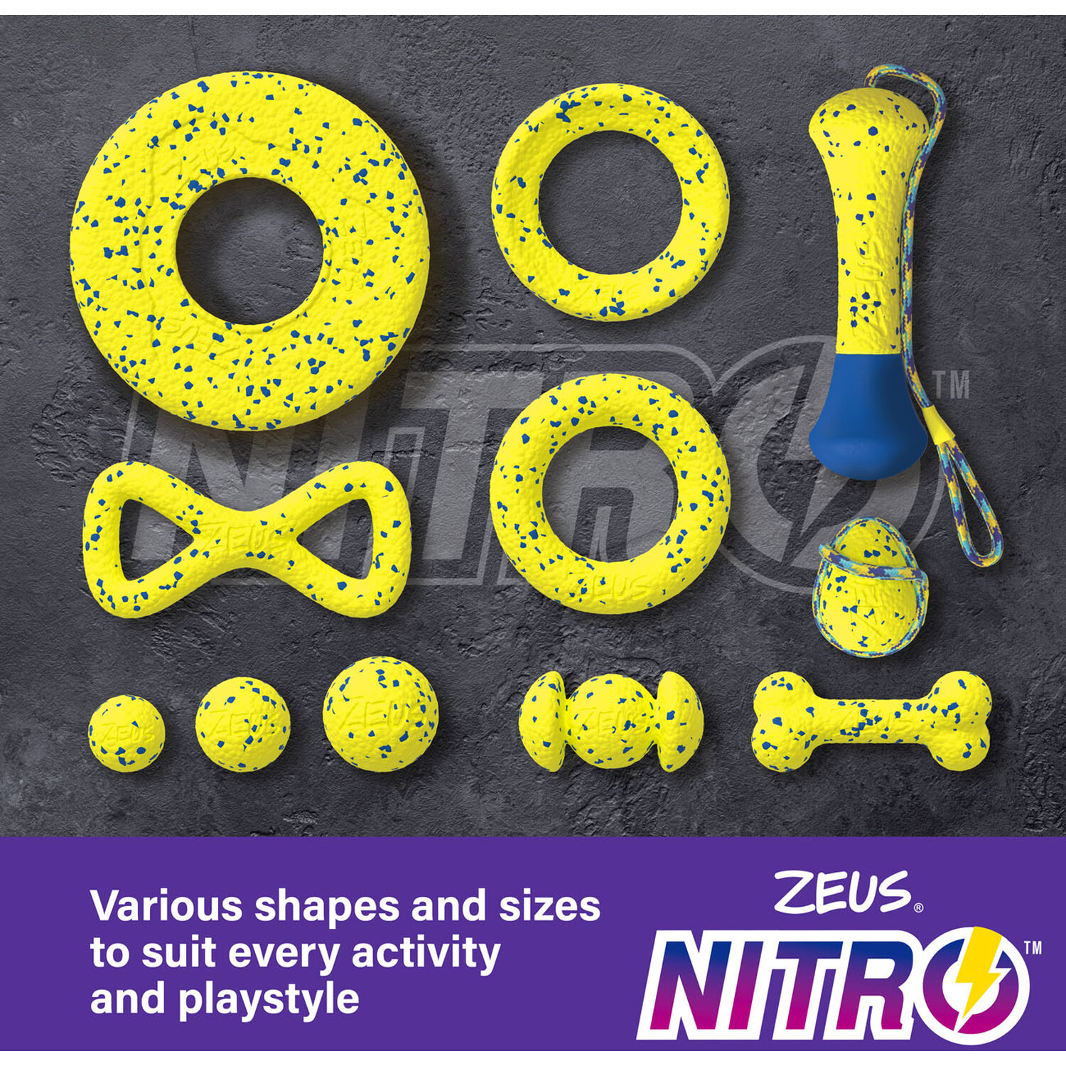 Zeus Nitro Weighted Grip Ball Dog Toy Yellow Image 8