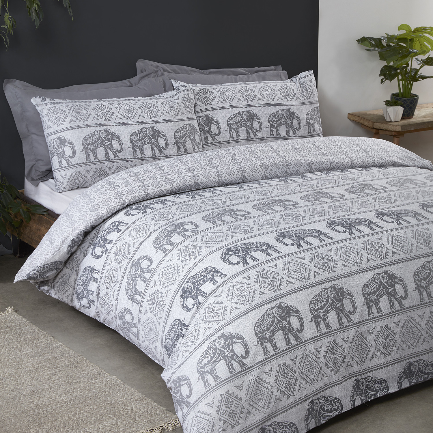 My Home King Hathi Elephant Duvet Cover and Pillowcase Set Image 2
