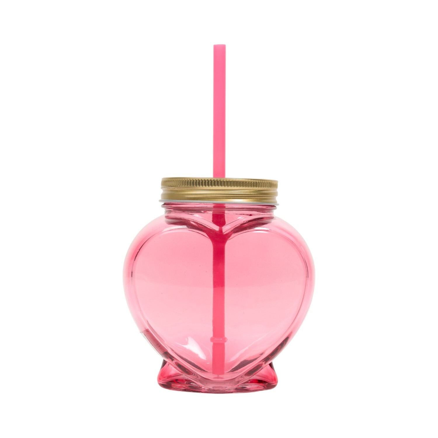 Heart Glass Drinking Jar Image 7