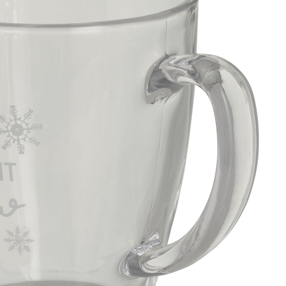 Wilko Clear Let it Snow Glass Mug Image 3
