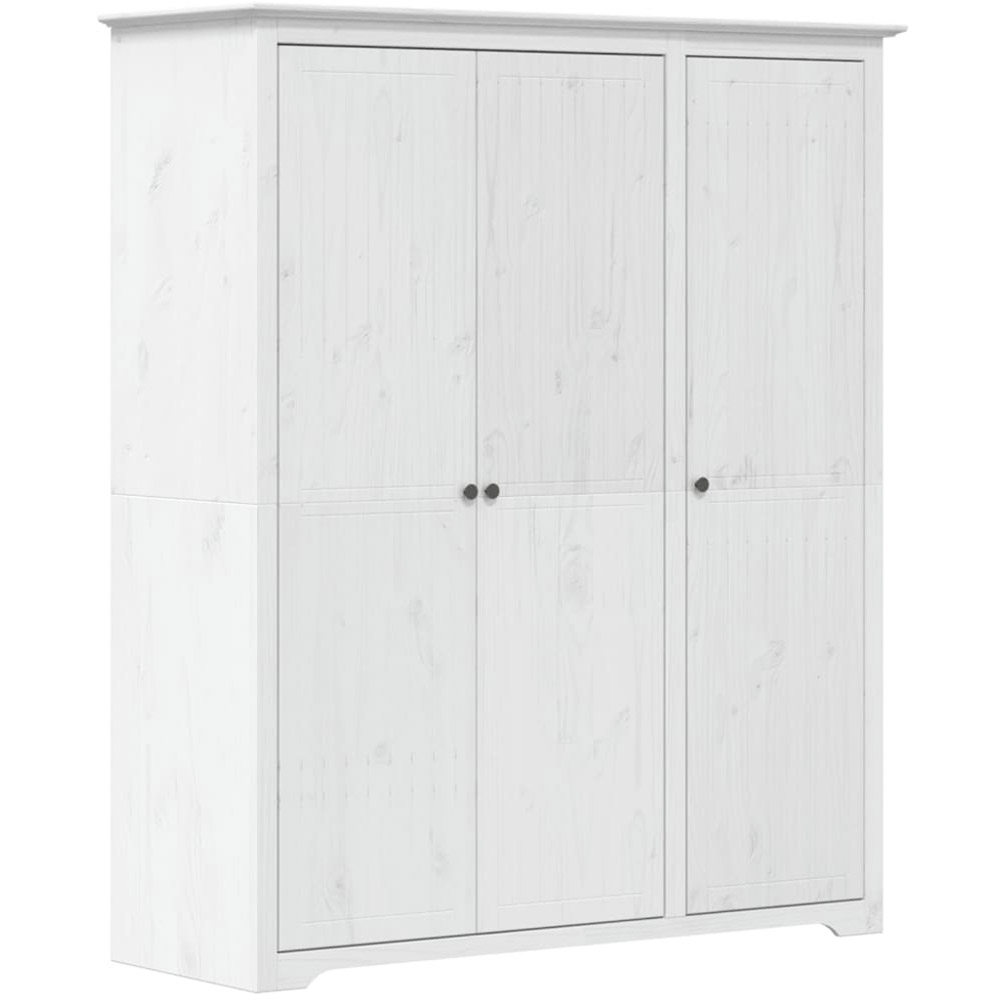vidaXL Bodo 3 Door White Solid Wood Pine Wardrobe Image 2