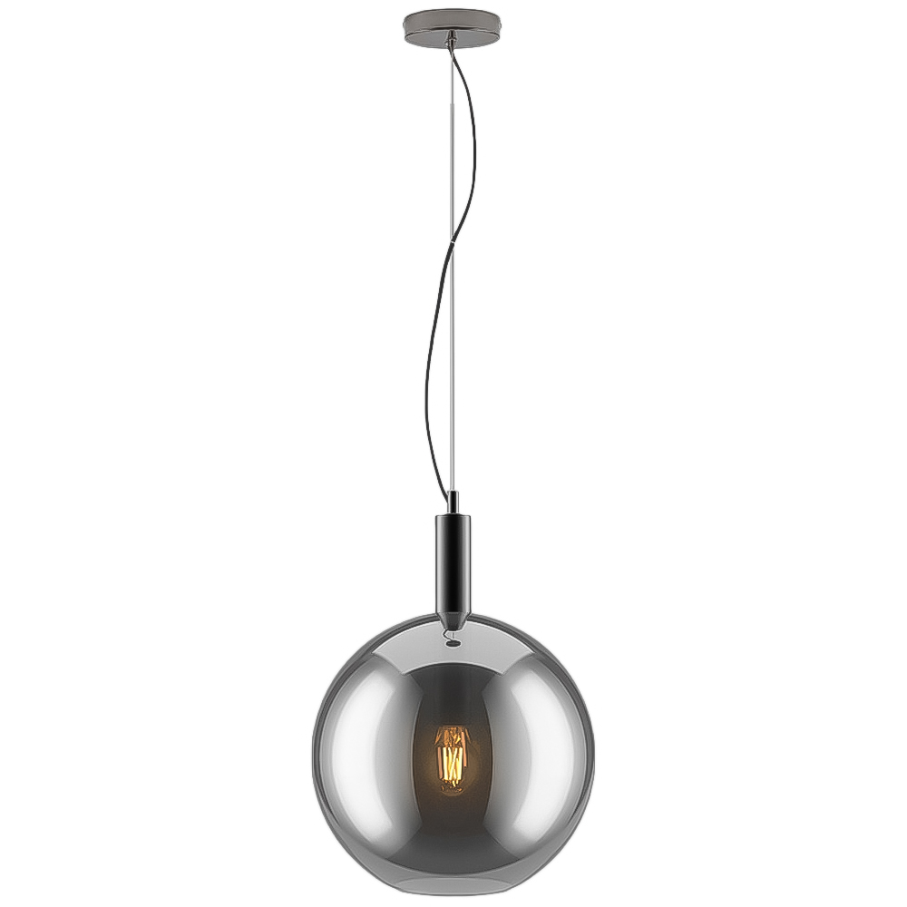 Furniturebox Rose Smoked Glass Pendant Light Image 1