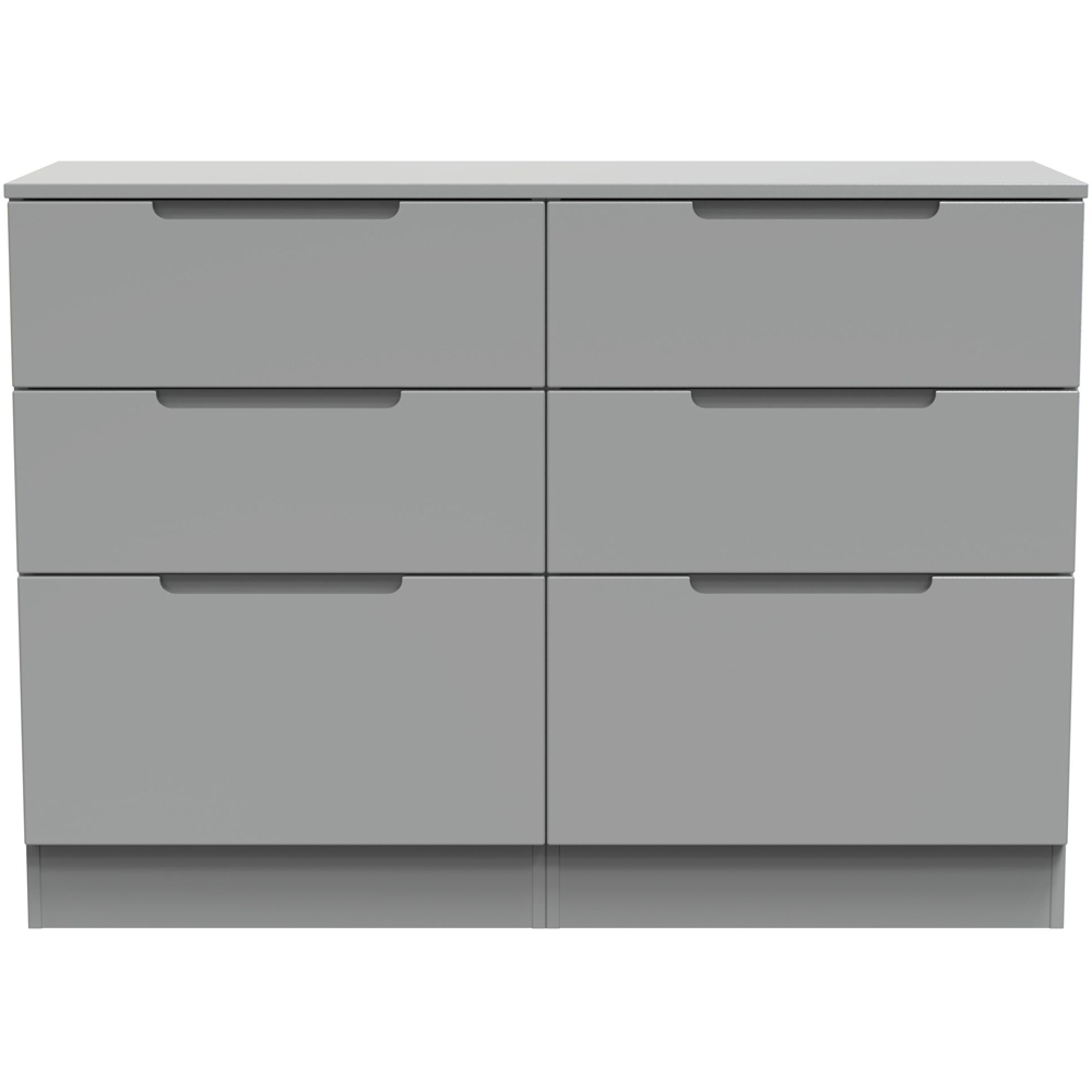 Crowndale Milan 6 Drawer Dusk Grey Wide Chest of Drawers Ready Assembled Image 2