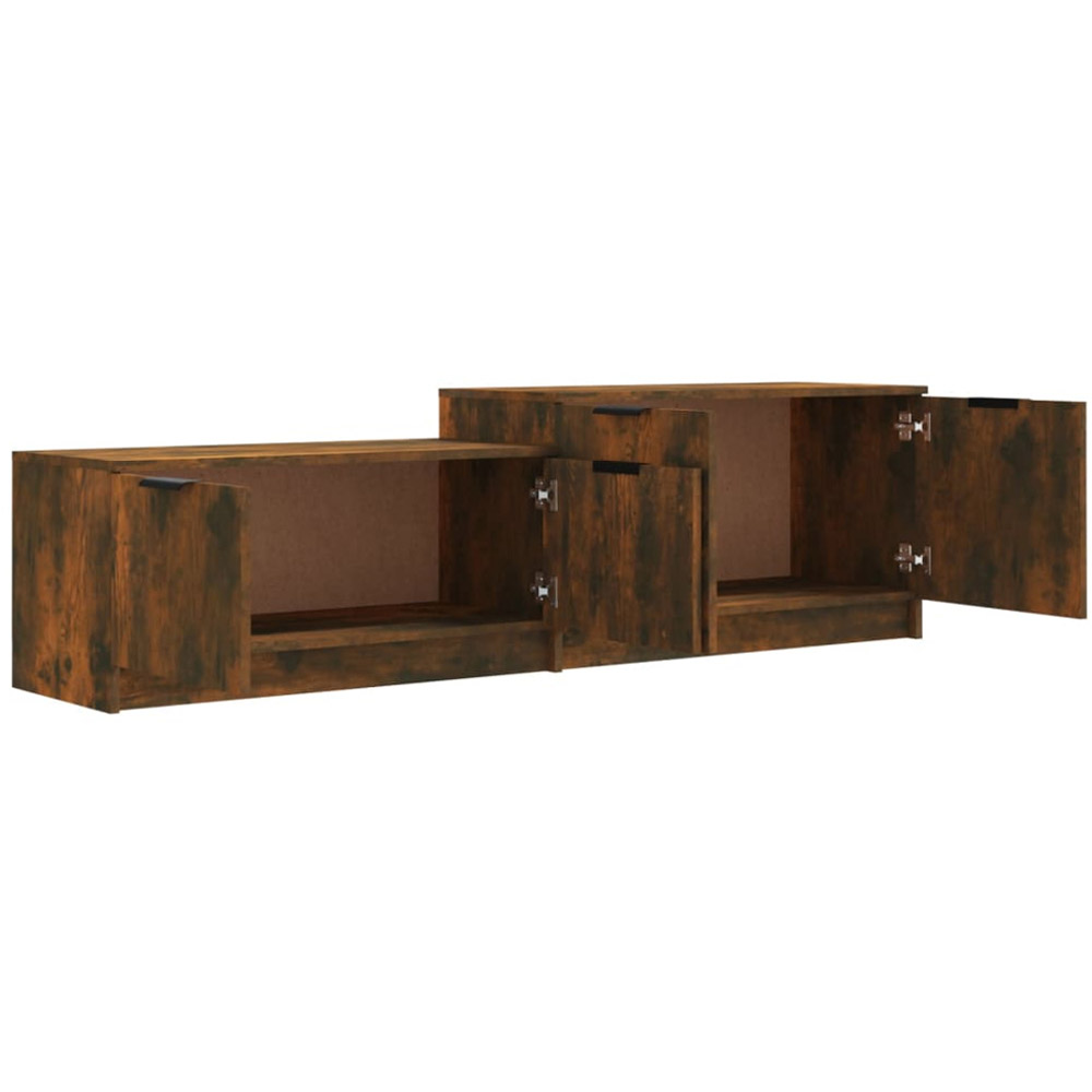 vidaXL 4 Door Smoked Oak TV Cabinet Image 6