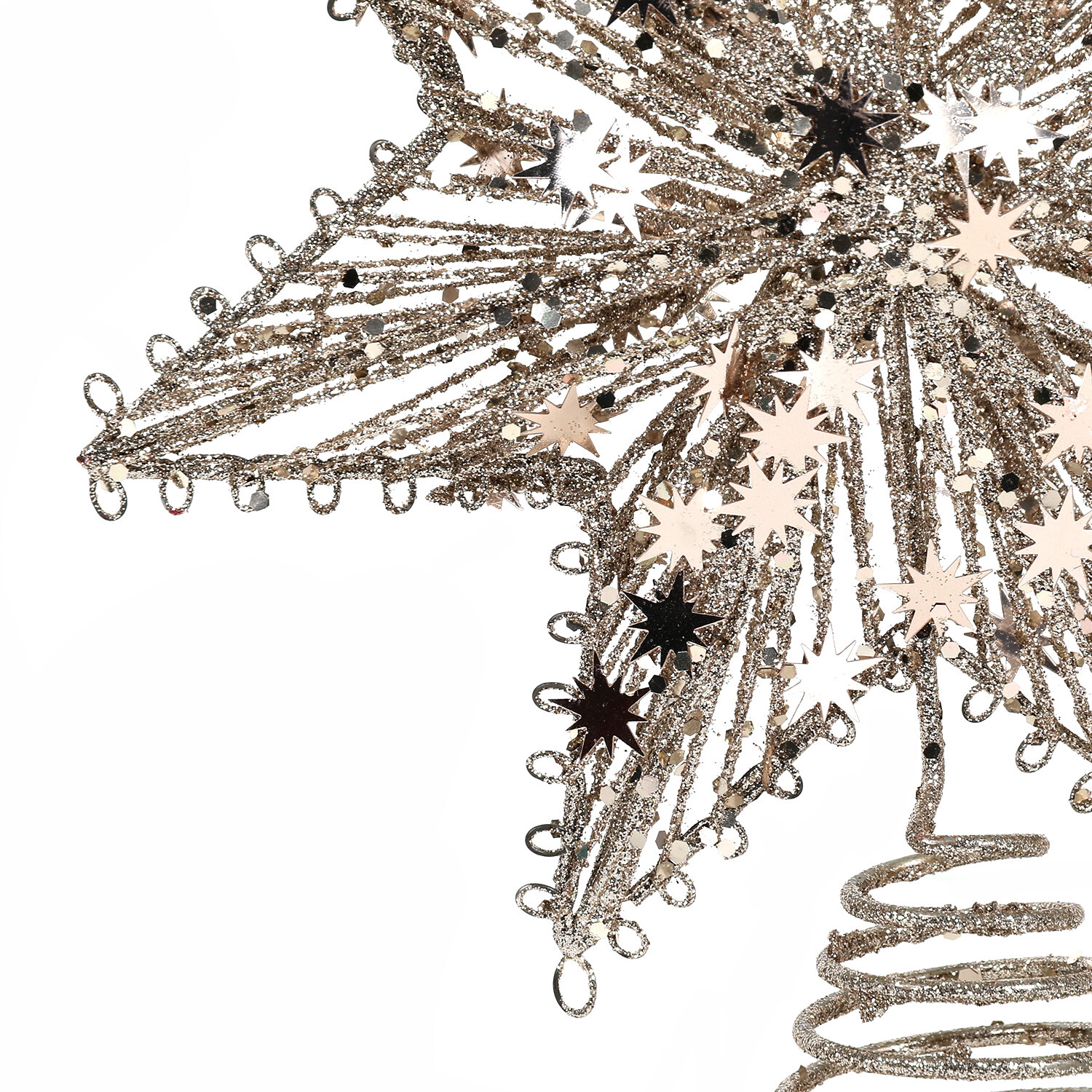 Cotton Line Glitter Star Tree Topper - Bronze Image 2