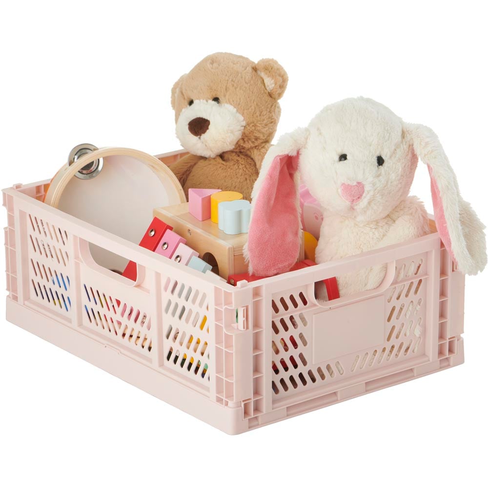 Wilko Pink Large Folding Crate Wilko