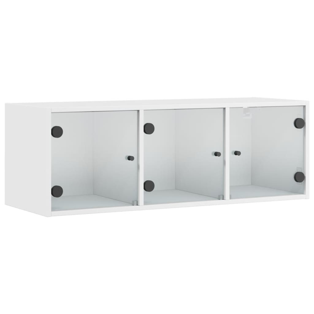 vidaXL 3 Door White Glass Wall Cabinet Image 2