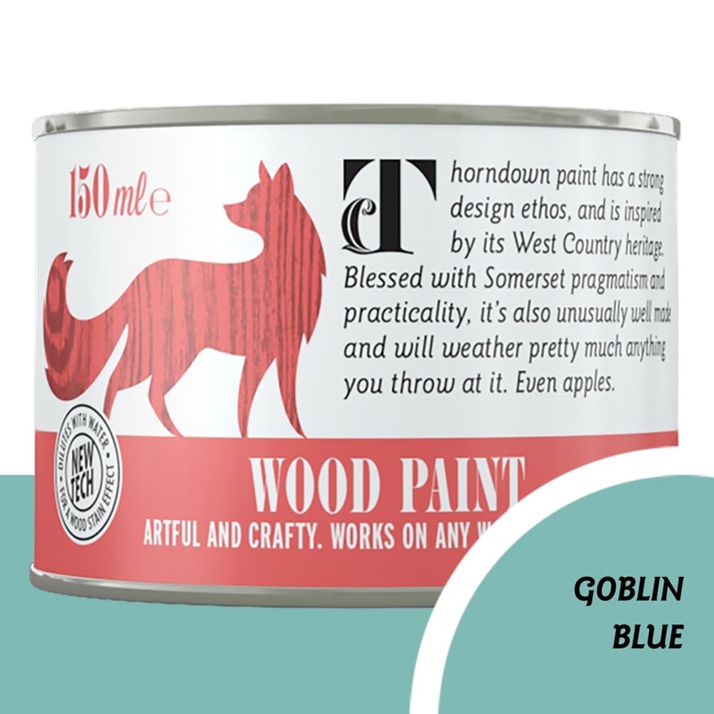 Thorndown Goblin Blue Satin Wood Paint 150ml Image 4