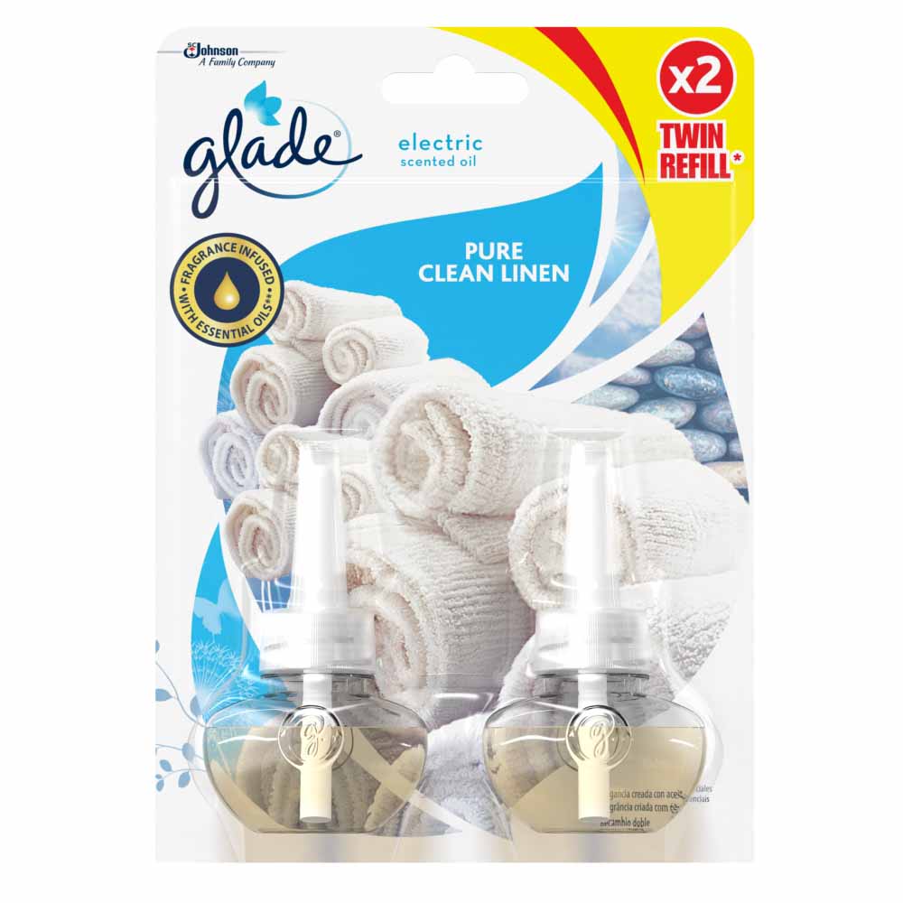 Glade Electric Scented Oil Twin Refill Clean Linen Plugins Image 1