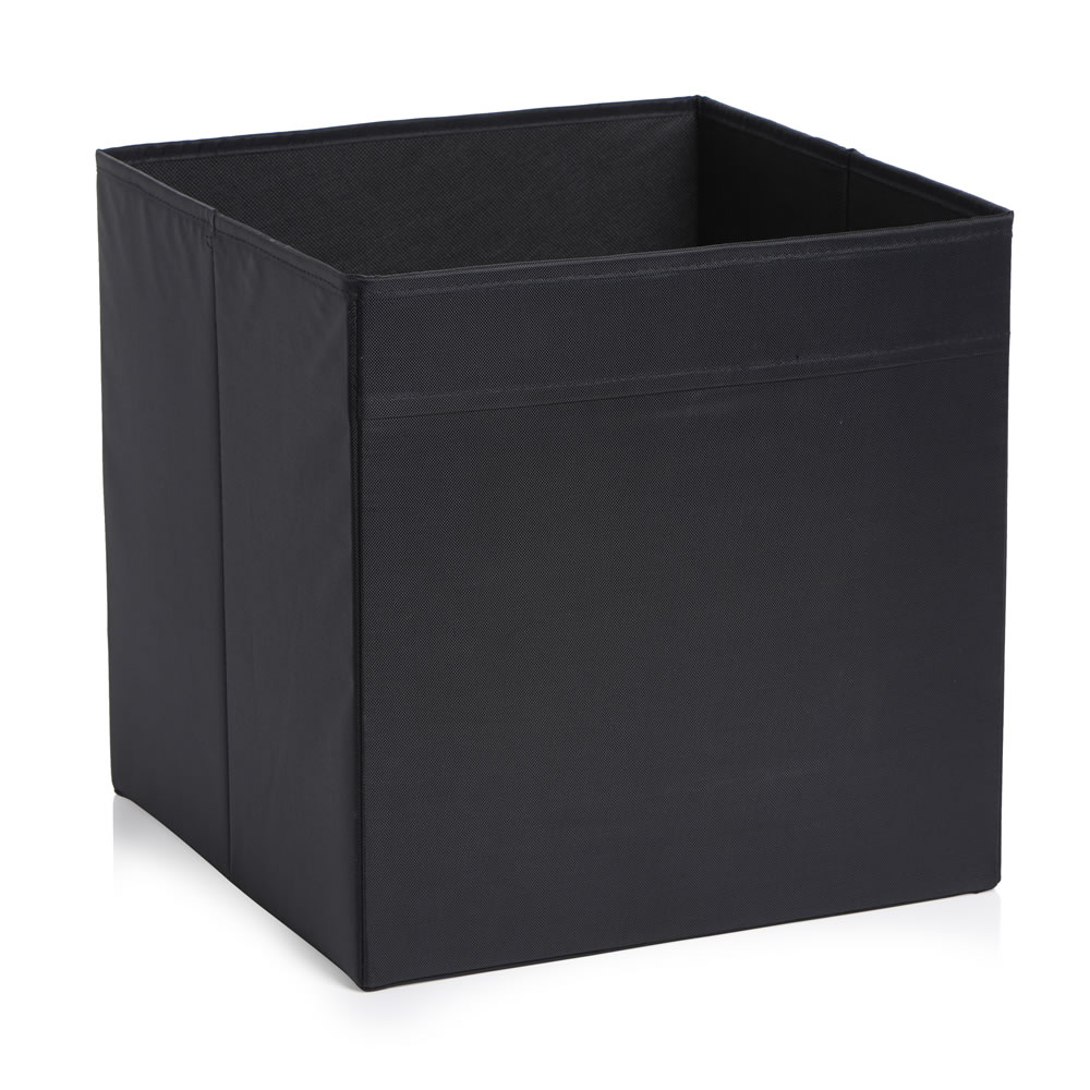 Wilko 30 x 30cm Black Fabric Storage Box Image 1