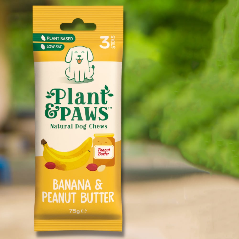 Plant & Paws Banana & Peanut Butter Natural Dog Chews 75g Image 5