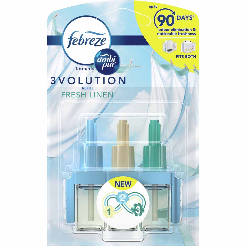 Febreze 3Volution Fresh Linen Air freshener Refill Pack Image 1