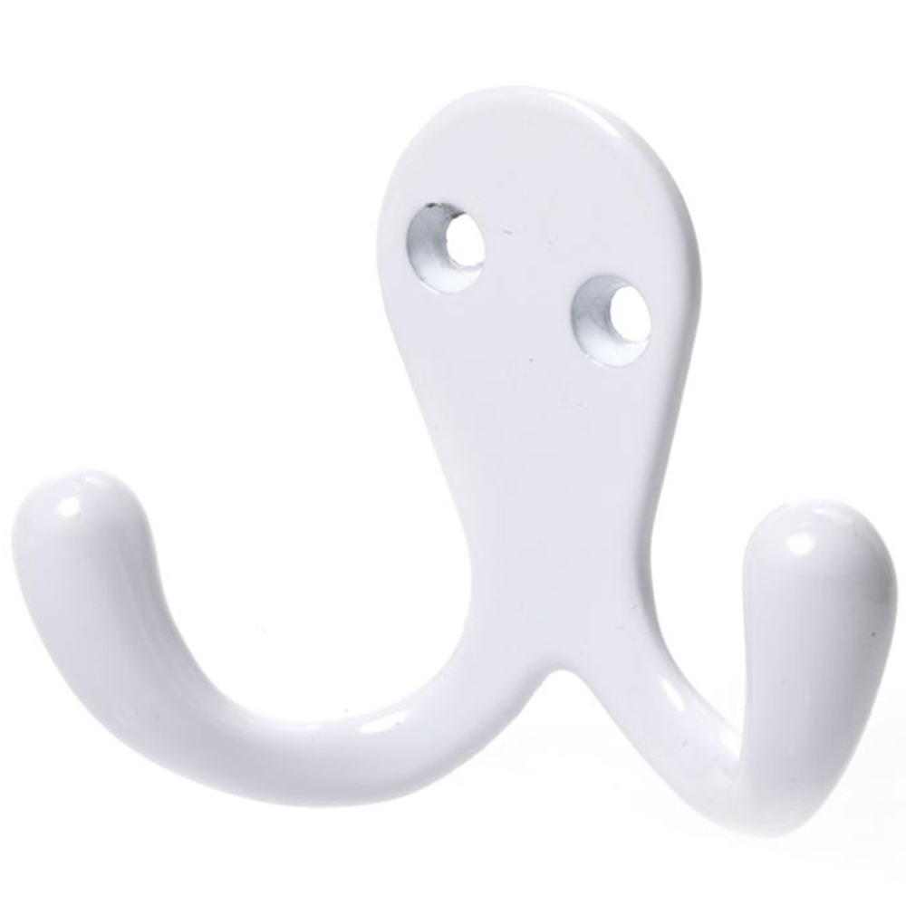 Wilko White Double Robe Hook Image