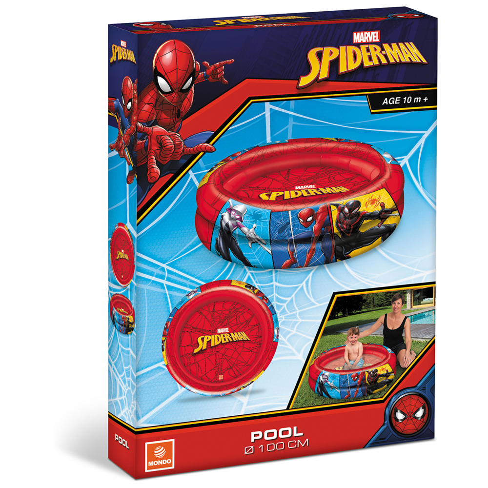 Mondo Kids Marvel Spider-Man Inflatable 2 Ring Paddling Pool 100cm Image 3