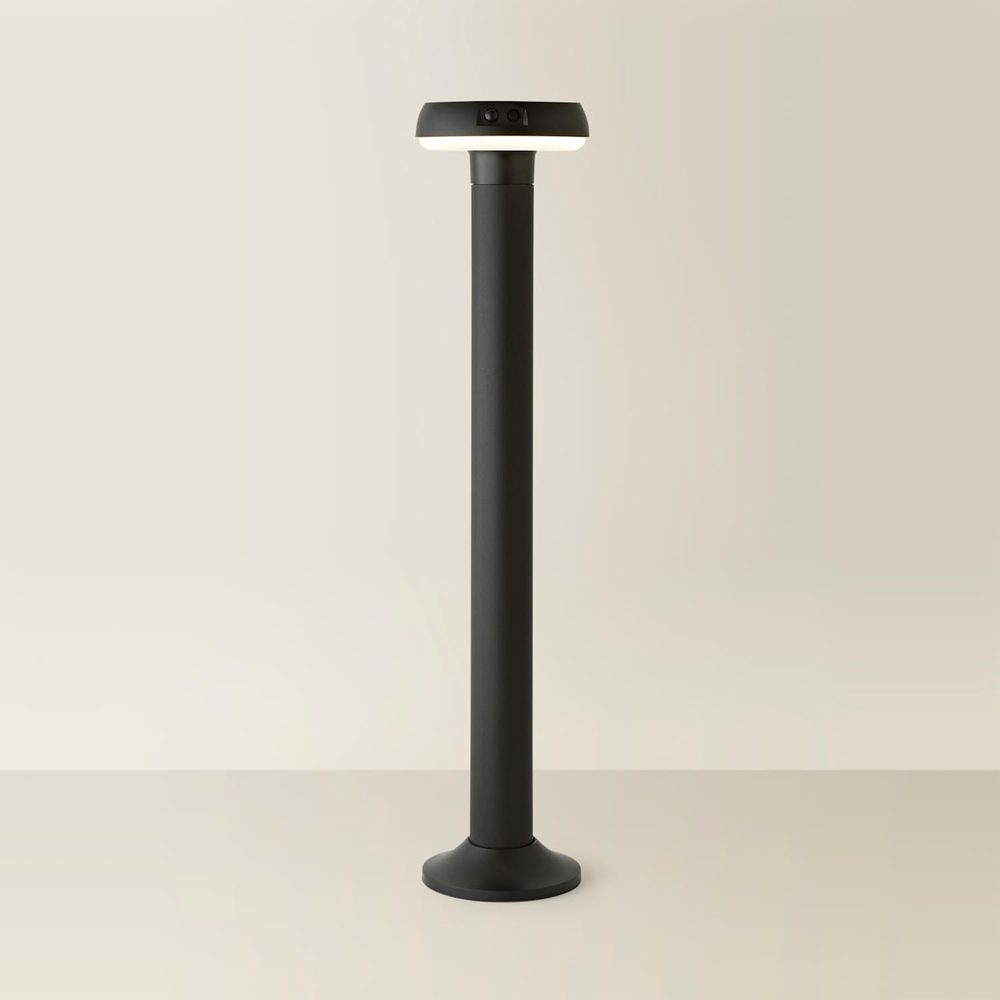 ValueLights Matte Black Solar LED Outdoor Bollard Light with PIR Motion Sensor Image 4