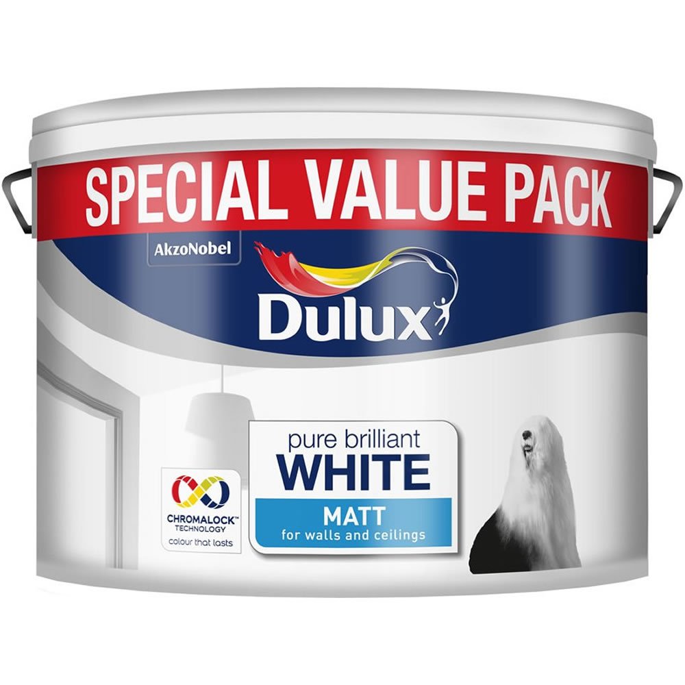 Dulux Pure Brilliant White Matt Emulsion Paint 7.5L Image 2