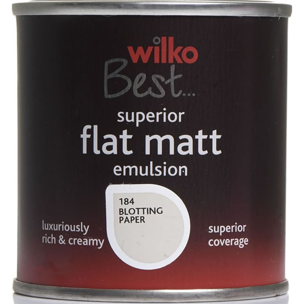 Wilko Best Blotting Paper Flat Matt Emulsion PaintTester Pot 125ml Wilko