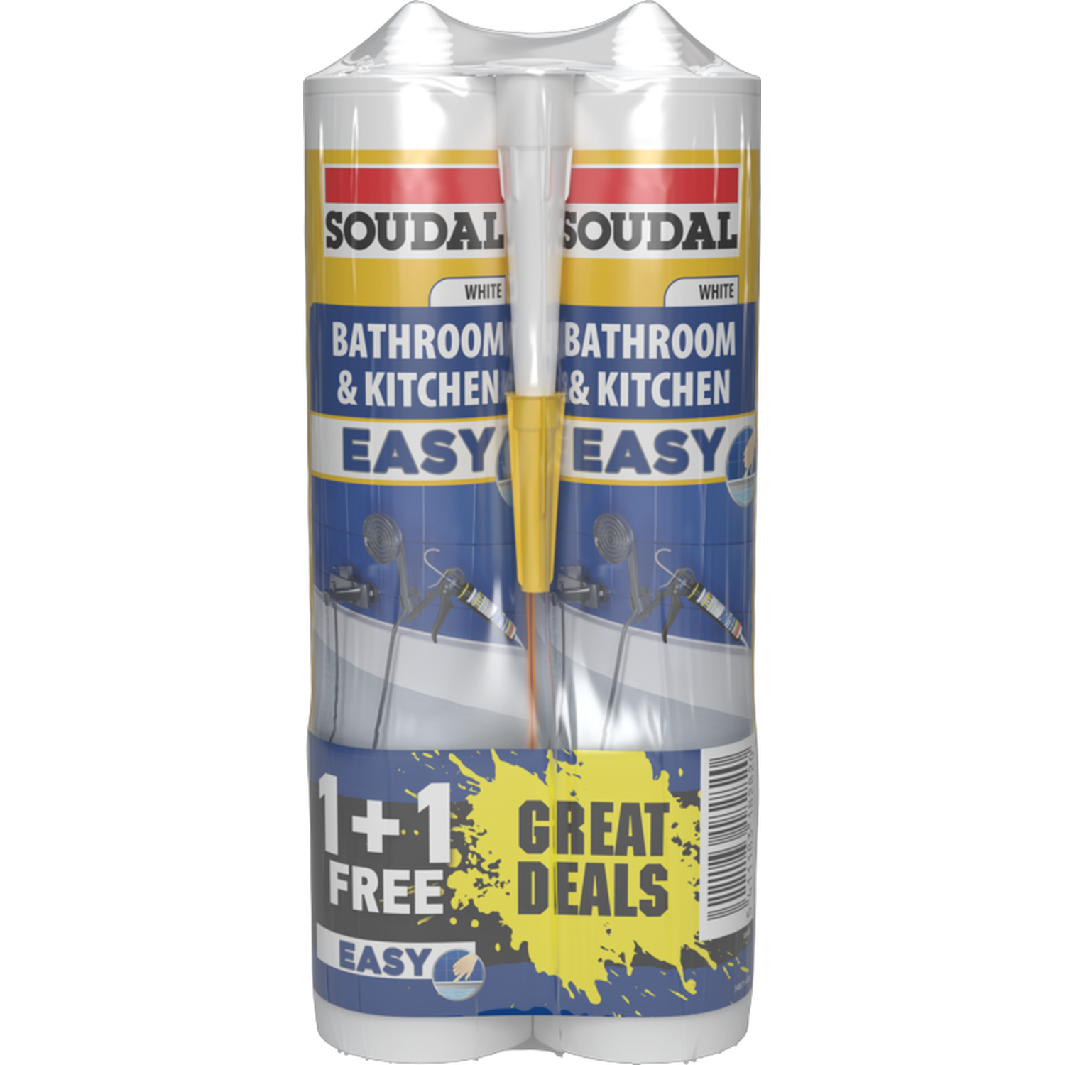 Soudal Easy Kitchen and Bathroom White Sealant Duo Image