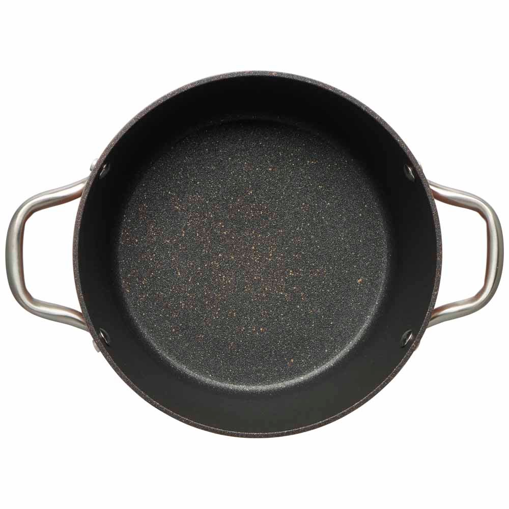 Wilko 24cm Shot Blast Copper Effect Casserole Dish with Lid Image 4