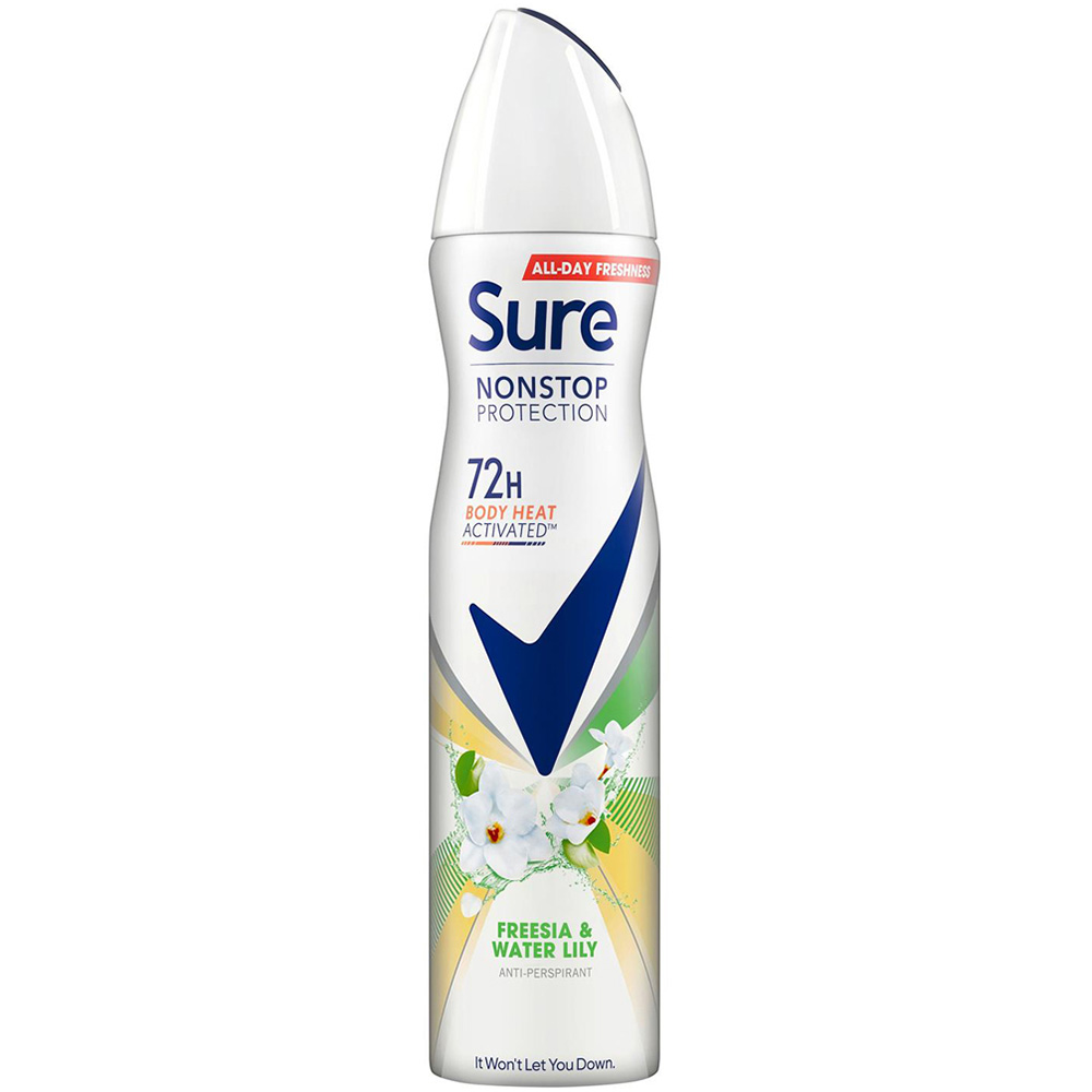 Sure Women Freesia and Water Lily 72H Protection Anti-Perspirant Deodorant 250ml 36 Pack Image 2