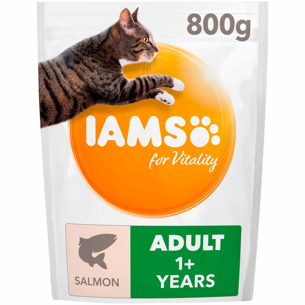 IAMS Vitality Adult Cat Food Salmon 800g Image 1