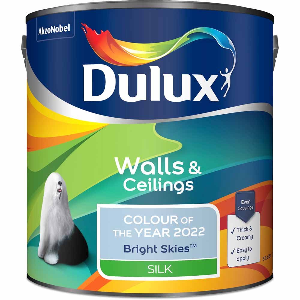 Dulux Walls & Ceilings Bright Skies Silk Emulsion Paint 2.5L Image 2