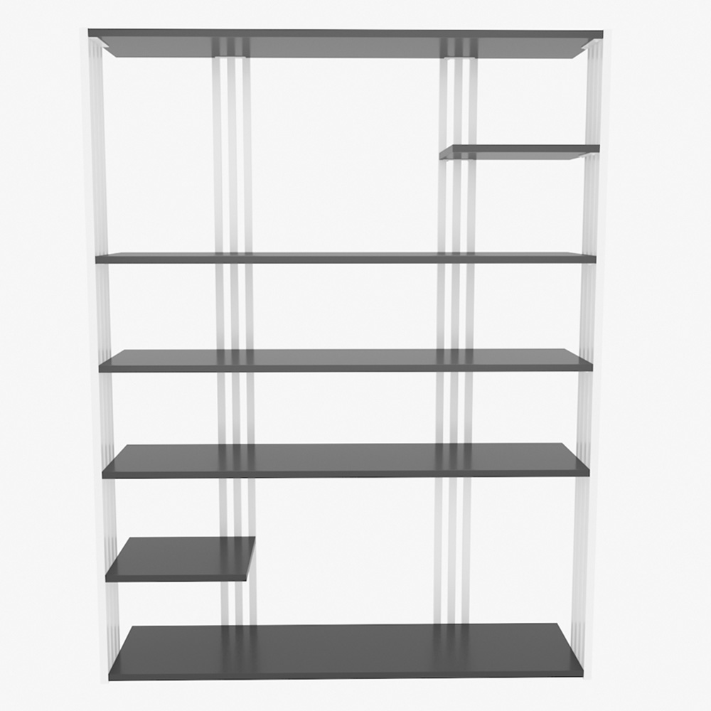 Decorotika Jeni 6 Shelf Anthracite and White Bookcase Image 5