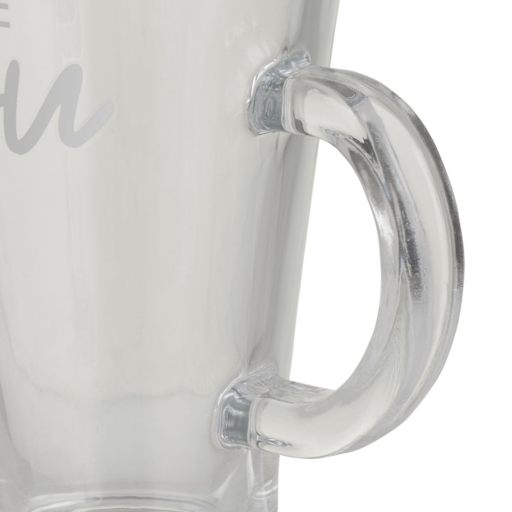 Wilko Clear Season Slogan Glass Latte Mug Image 3