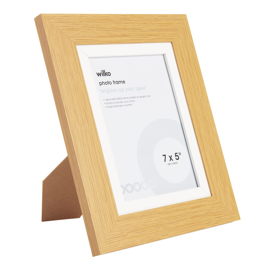 Wilko Oak Effect Photo Frame 7 x 5 Inch Wilko