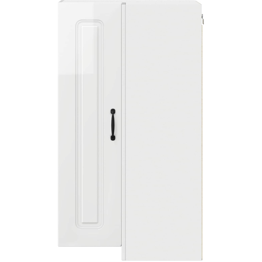 vidaXL 2 Door High Gloss White Kitchen Wall Corner Cabinet Image 4