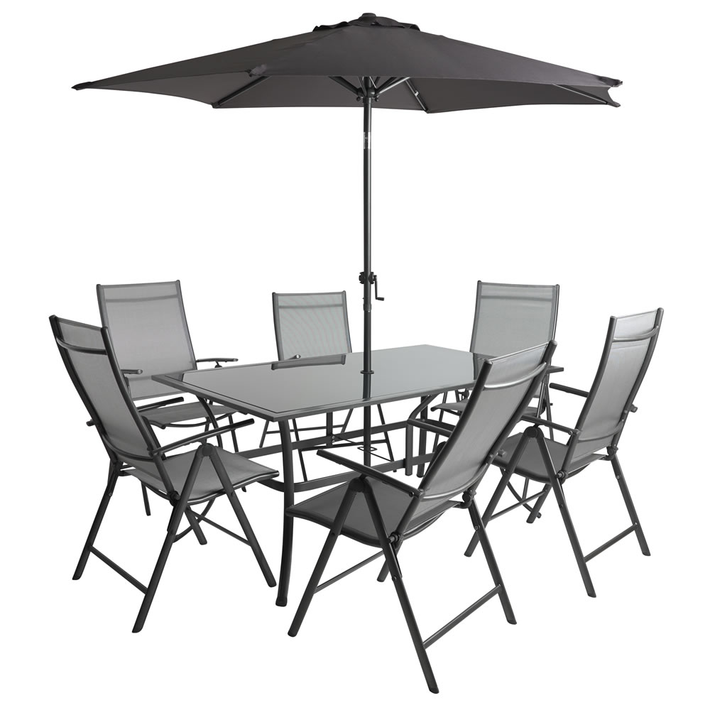 Wilko Rectangle Garden Dining Set 8pc Image 1