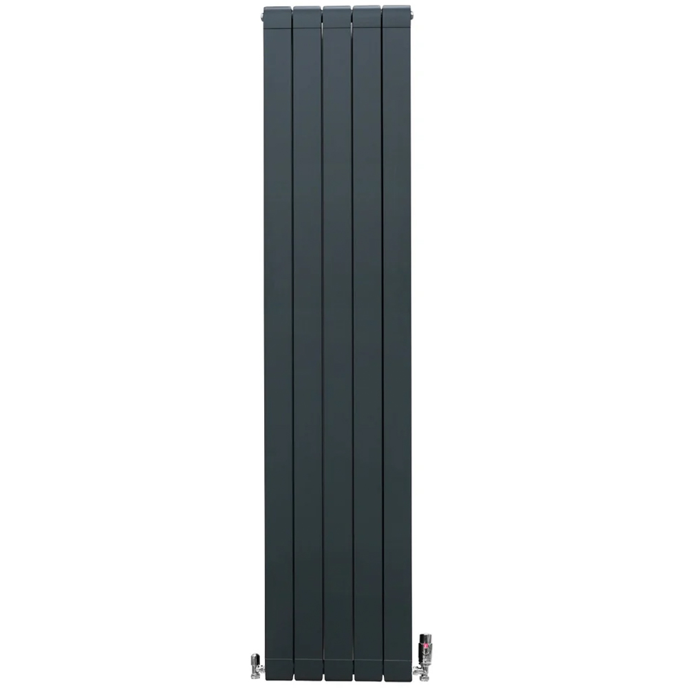 Monster Shop 7319BTU Anthracite Grey Aluminium Radiator with Valves 1800 x 395mm Image 1