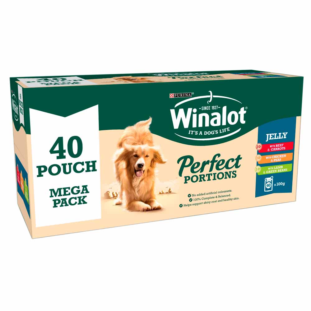 Winalot Perfect Portions Dog Food Chunks in Jelly Beef 40x100g Image 3