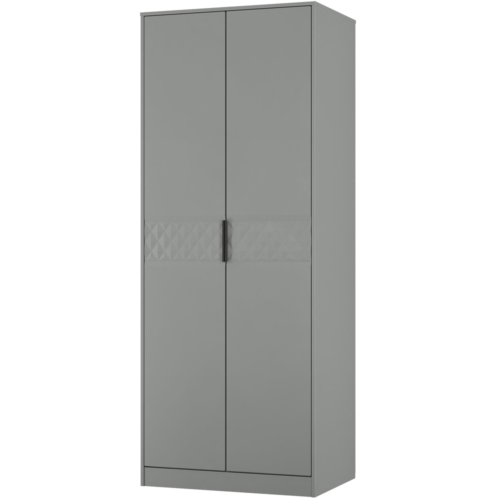 Crowndale Harlequin 2 Door Dusk Grey Tall Wardrobe Ready Assembled Image 2