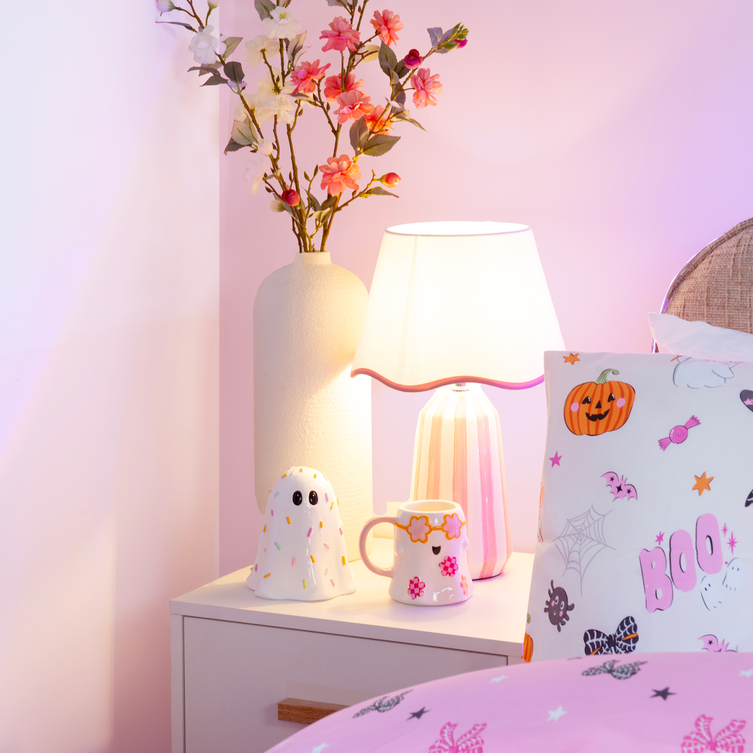 Sophie Stripe Table Lamp Pink Image 2
