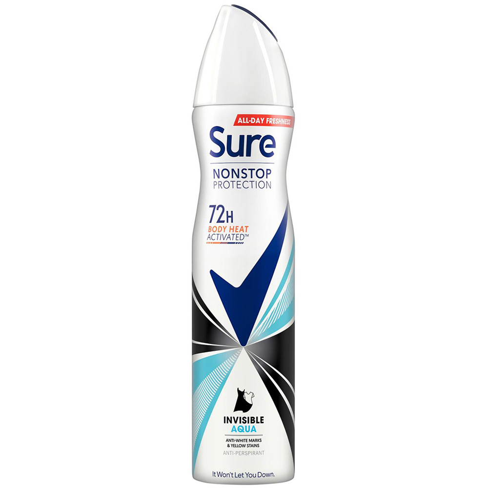 Sure Women Invisible Aqua 72H Protection Anti-Perspirant Deodorant 250ml 18 Pack Image 2